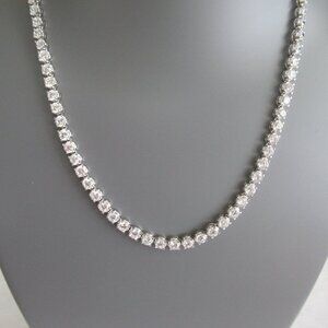 New Exquisite 925 Sterling Silver and Zircon Necklace 18" Long New, Never worn